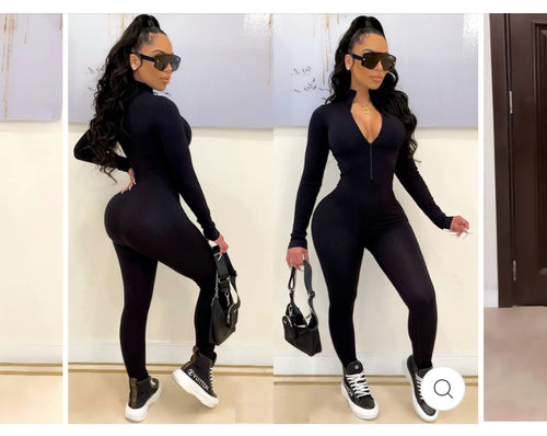 Zipper front jumpsuit