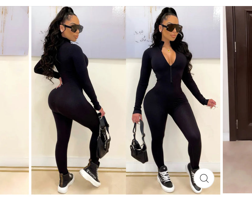 Zipper front jumpsuit