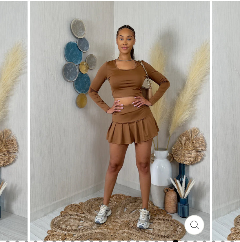 Brown skort set