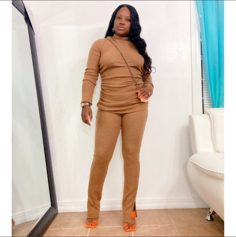 Brown plus size set